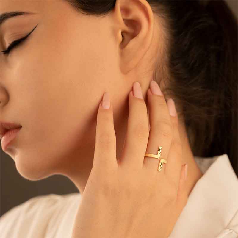 Bague sales double prenom